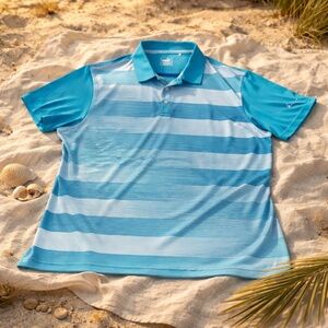 Puma Men's Aqua and Sky Blue Polo Shirt XXL
